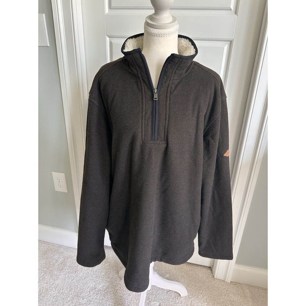 Orvis Classic Collection Men's XL Sherpa Lines Quarter Zip Pullover Waffle Knit